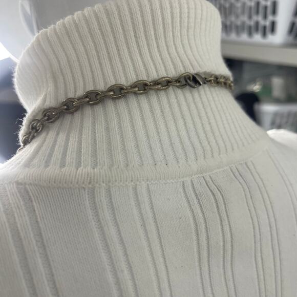 silver tone beaded necklace faux dyed mother of pearl MOP blue turquoise teal - Picture 7 of 12